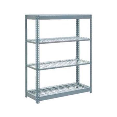 Global Industrial 4 Shelf, Boltless Shelving, Starter, 48inW x 18inD x 60inH, Wire Deck B2297421